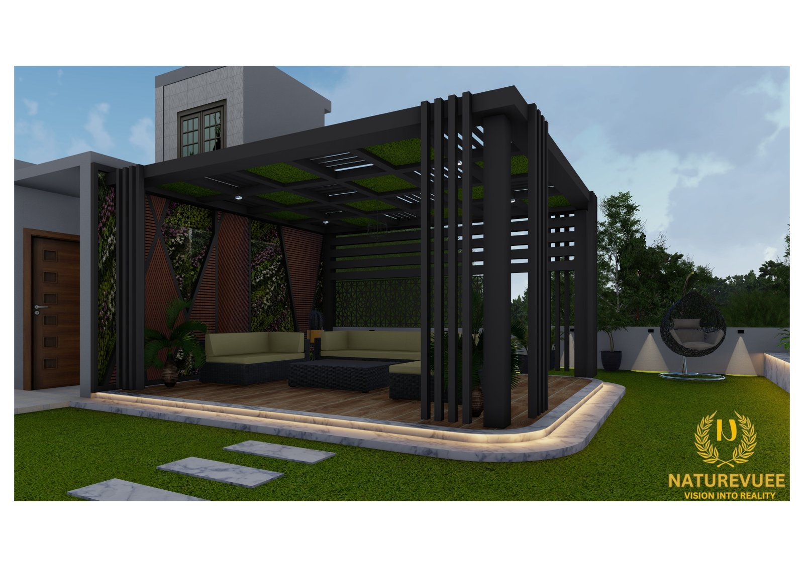 Luxury Outdoor Landscape Design with Vertical Gardens
